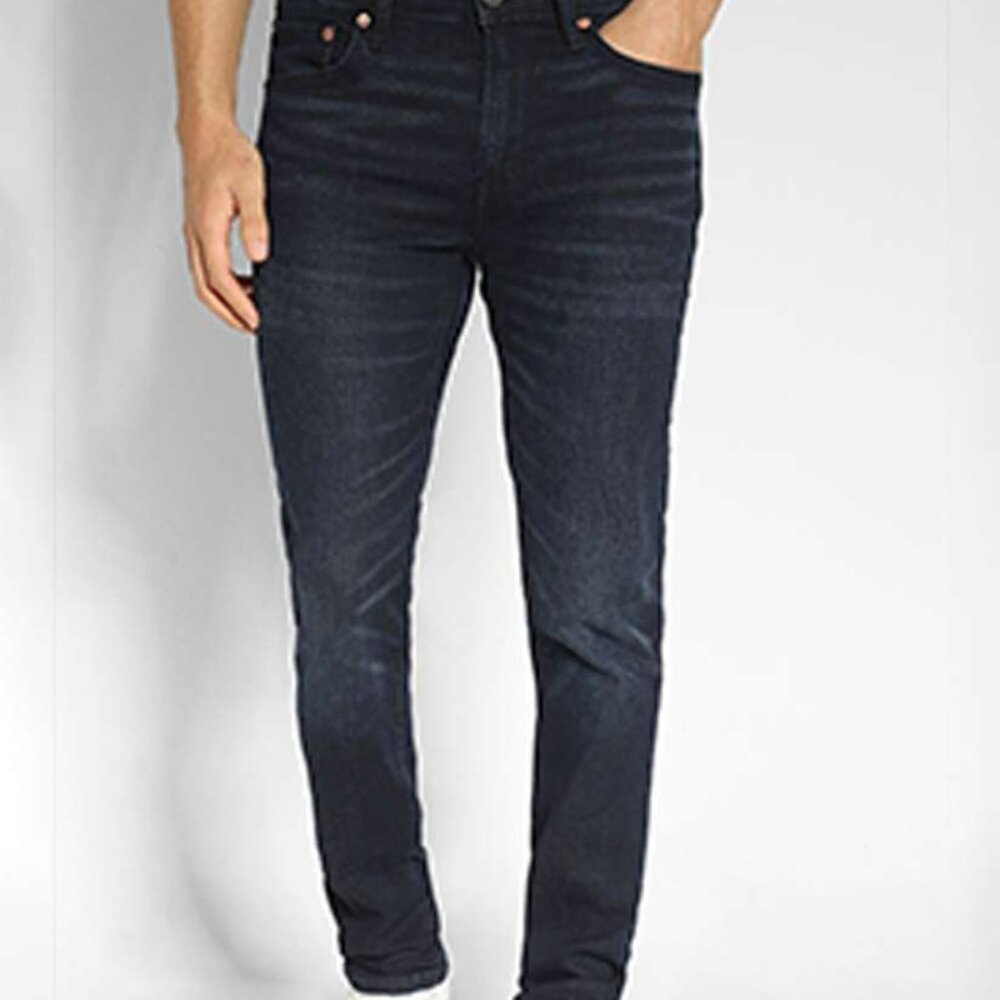 American Eagle Outfitters Men's Black Dark Wash Airflex Slim Jeans Size 32X34